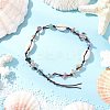 Beach Starfish Turtle Natural & Synthetic Mixed Stone & Natural Cowrie Shell Beaded Anklets AJEW-AN00687-02-1
