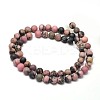 Frosted Natural Rhodonite Round Bead Strands LS-G-F266-13-6mm-2