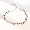 304 Stainless Steel Oval Link Chain Bracelets for Women BJEW-F529-03P-1