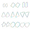 9Pairs 9 Style 304 Stainless Steel Geometric Hoop Earrings STAS-FW0001-21-1