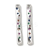 Brass Pave Colorful Cubic Zirconia Connector Charms KK-K378-13P-1