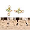 Brass Pave Glass Rhombus Links Connector Charms GLAA-Q088-001I-3