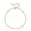 304 Stainless Steel Cross Link Anklets AJEW-AN00722-02-4