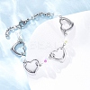 201 Stainless Steel Heart Link Chain Bracelets BJEW-B078-177P-02-4