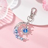 Synthetic Moonstone & Alloy Moon Sun Pendant Decorations HJEW-JM04647-01-1
