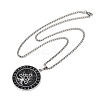 201 Stainless Steel Black Enamel Rune Tree of Life Pendant Necklaces for Men LS-NJEW-K283-27P-4