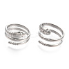 Non-Tarnish 304 Stainless Steel Snake Twist Rings RJEW-N038-114P-2