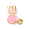 Imitation Jade Glass Beads Pendants PALLOY-JF02480-05-1