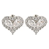 Cubic Zirconia Heart Stud Earrings EJEW-I304-17P-2