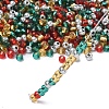 4 Colors Christmas 6/0 Glass Round Seed Beads SEED-X0058-05-3