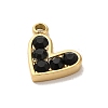 Golden Tone 304 Stainless Steel Rhinestone Charms STAS-L025-005G-04-2