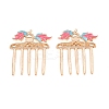 Alloy Enamel with Iron Hair Comb Findings AL-CBA8479-02KCG-1