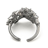 Star Zinc Alloy Open Cuff Ring RJEW-Z048-01B-04-3