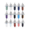 Natural & Synthetic Mixed Gemstone Faceted Pointed Bullet Big Pendants G-H076-02P-1
