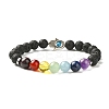 Chakra Jewelry Natural Lava Rock Bead Stretch Bracelets BJEW-JB02272-1
