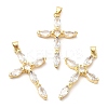Rack Plating Brass Micro Pave Cubic Zirconia Pendants KK-A185-36G-1