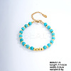 Fashionable Korean Style Brass Synthetic Turquoise Bracelets LH9898-7-1