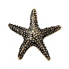 Brass Starfish Miniature Figurines Statues for Home Office Desktop Ornament KK-S335-06AB-1