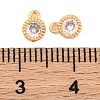 Brass Micro Pave Clear Cubic Zirconia Charms KK-Z066-03G-3