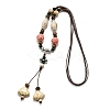 Ethnic Style Alloy & Porcelain Ceramic Beads Pendant Tassel Y Necklaces LS-NJEW-D308-03A-2