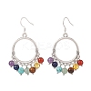 Natural & Synthetic Mixed Gemstone Chandelier Earrings EJEW-TA00105-1