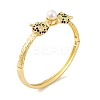 Leopard Brass Pave Green Cubic Zirconia Hinged Bangles for Women BJEW-S147-04G-1