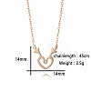 Deer Antler Heart 304 Stainless Steel Rhinestone Pendant Necklaces DZ8057-6