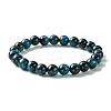 Dyed Natural Tiger Eye Round Beaded Stretch Bracelets for Women BJEW-TA00437-1