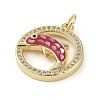 Brass Micro Pave Clear Cubic Zirconia Pendants KK-Q813-05G-3