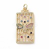 Brass Micro Pave Colorful Cubic Zirconia Pendants KK-E068-VF026-1