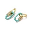 Oval Real 18K Gold Plated Brass Dangle Hoop Earrings EJEW-L268-039G-03-2