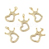 Brass Micro Pave Clear Cubic Zirconia Pendants KK-E068-VB184-3