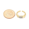 Brass Micro Pave Clear Cubic Zirconia Cuff Finger Rings for Women RJEW-C116-03G-5