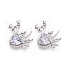 Brass Micro Pave Cubic Zirconia Pendants KK-N264-10A-P-1