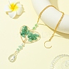 Natural Green Aventurine & Glass Pendant Decoration HJEW-FS00018-3