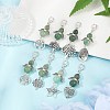 Angel Natural Green Aventurine Beads & Alloy Tree Pendant Decorations HJEW-JM03075-1