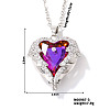 Shiny Gradient Crystal Ocean Heart Pendant Necklace with Full Rhinestone LS-PF5325-3-1