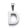 Non-Tarnish 304 Stainless Steel Letter Pendants STAS-H127-D-P-1
