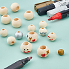 120Pcs 3 Style Natural Wood Beads WOOD-OC0001-92-5