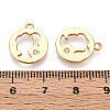 Brass Micro Pave Clear Cubic Zirconia Pendants KK-T078-09G-01-3