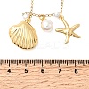 304 Stainless Steel Starfish Shell Shape Pendant Necklaces for Women NJEW-F356-02G-4
