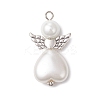 4Pcs 4 Styles ABS Plastic Imitation Pearl & Glass Pearl Pendants PALLOY-JF04039-2