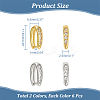  12Pcs 2 Colors Brass Micro Pave Clear Cubic Zirconia Snap on Bails ZIRC-NB0002-08-3