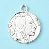 Antique Silver Tibetan Style Alloy Coin Pendants X-TIBEP-GC001-AS-RS-1