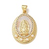 Brass Micro Pave Clear Cubic Zirconia Pendants KK-U046-07G-1
