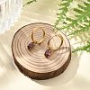 Ion Plating(IP) 304 Stainless Steel Micro Pave Cubic Zirconia Hoop Earrings STAS-R004-07G-01-2
