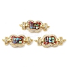Rack Plating Brass Micro Pave Clear Cubic Zirconia Butterfly Links Connector Charms KK-K385-102G-03-1