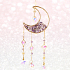 1Pc Alloy & Natural Gemstone Chips Moon Hanging Ornaments HJEW-BBC0001-17C-5