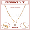 1Pc 304 Stainless Steel Chain & Brass Micro Pave Cubic Zirconia Letter Pendant Necklaces NJEW-LP0001-36B-G-2