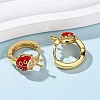 Brass Micro Pave Clear Cubic Zirconia Hoop Earrings EJEW-D328-07G-2